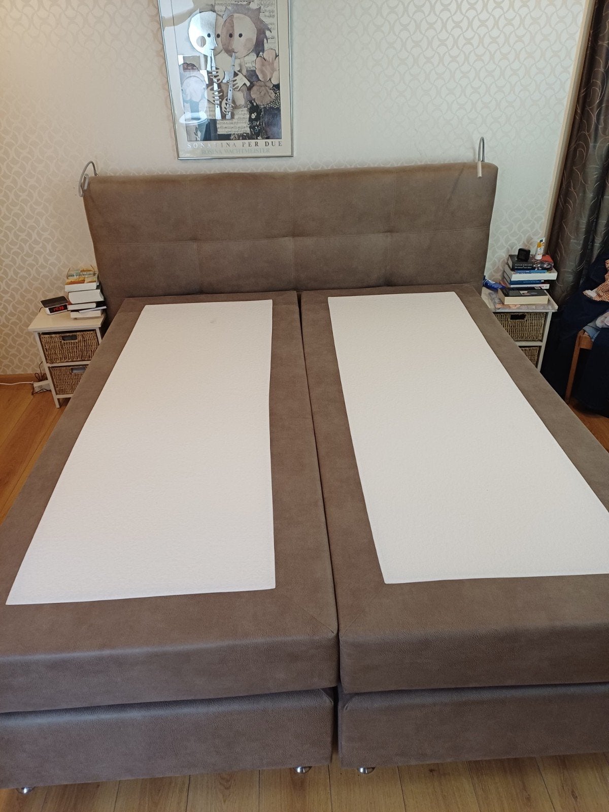 boxspring 210 lang, Huis en Inrichting, Slaapkamer | Boxsprings, Ophalen, Gebruikt, 210 cm, Tweepersoons