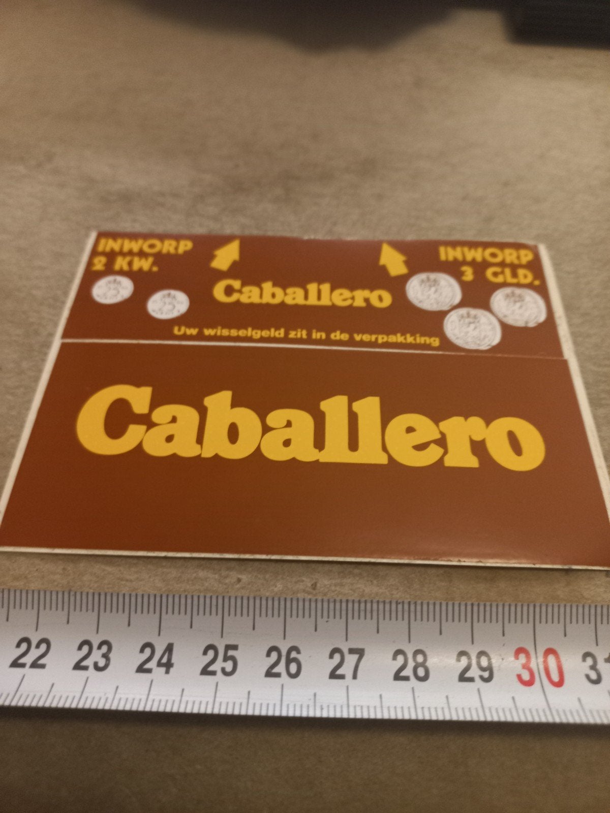 Vintage Caballero Reclamesticker - Inworp 2 KW / 3 GLD, Ophalen of Verzenden, Gebruikt