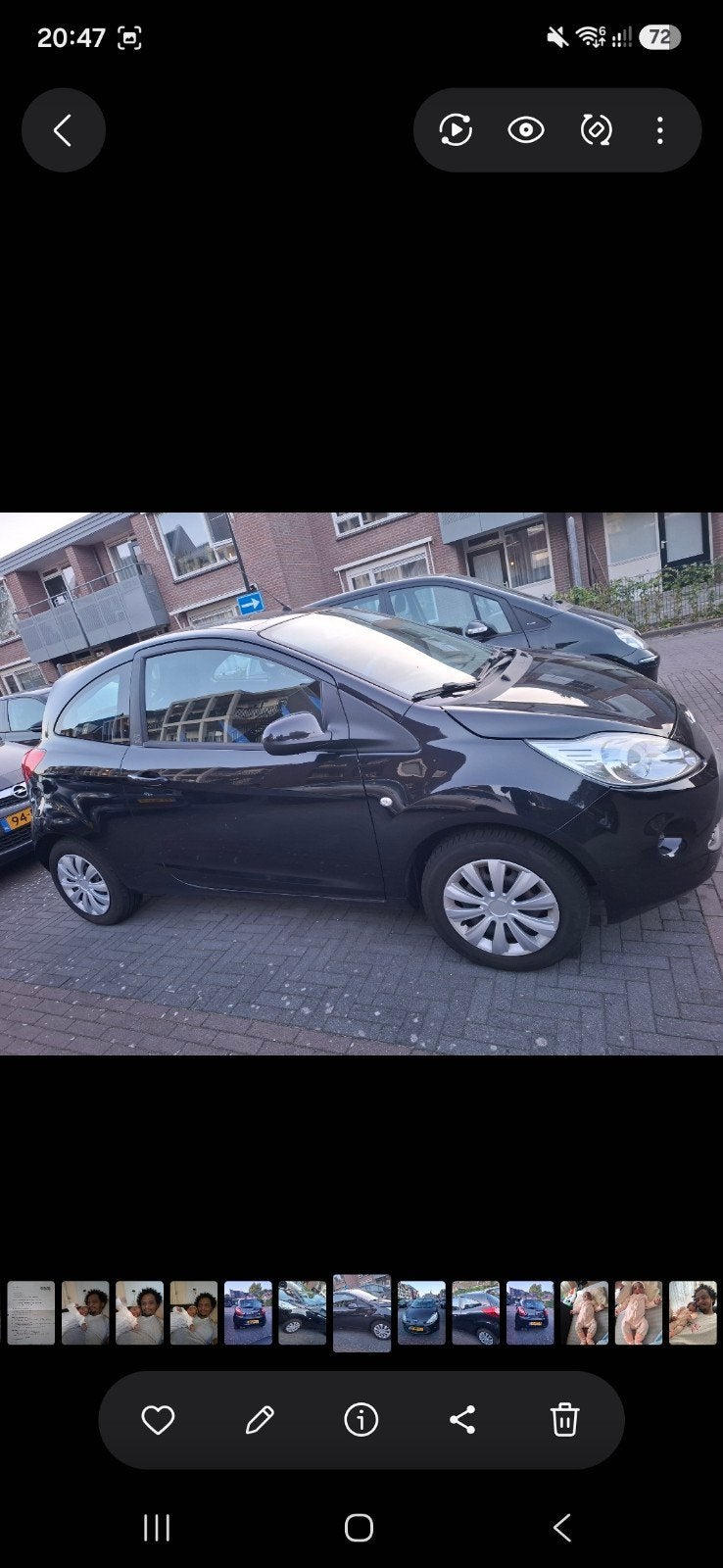 Ford Ka 1.2 69pk 2012 Zwart, Auto's, Ford, Voorwielaandrijving, 1242 cc, 4 cilinders, 4 stoelen