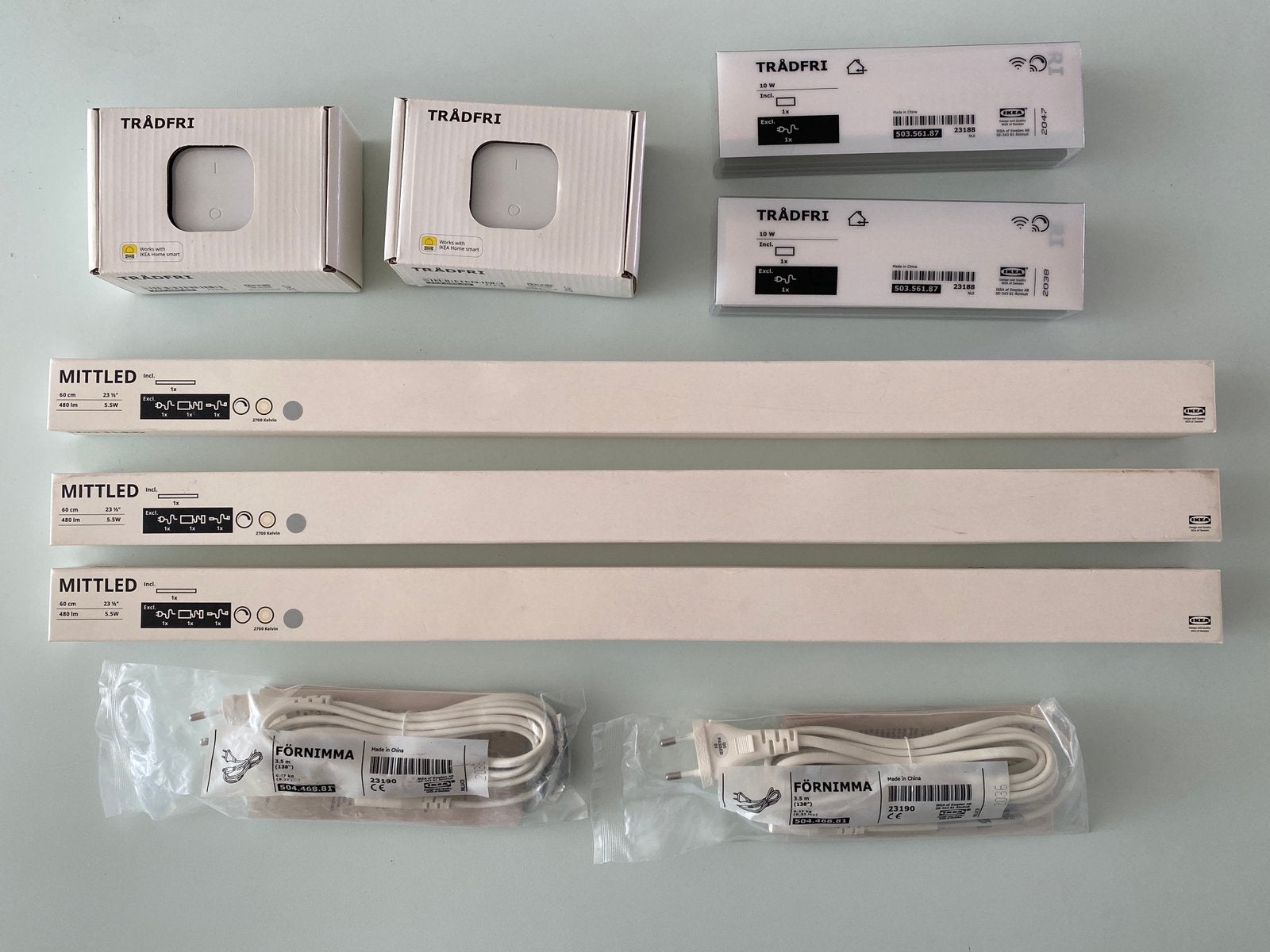 3x Mittled led strips 60 cm + toebehoren, Ophalen of Verzenden, Zo goed als nieuw, 50 tot 100 cm, Minder dan 100 cm