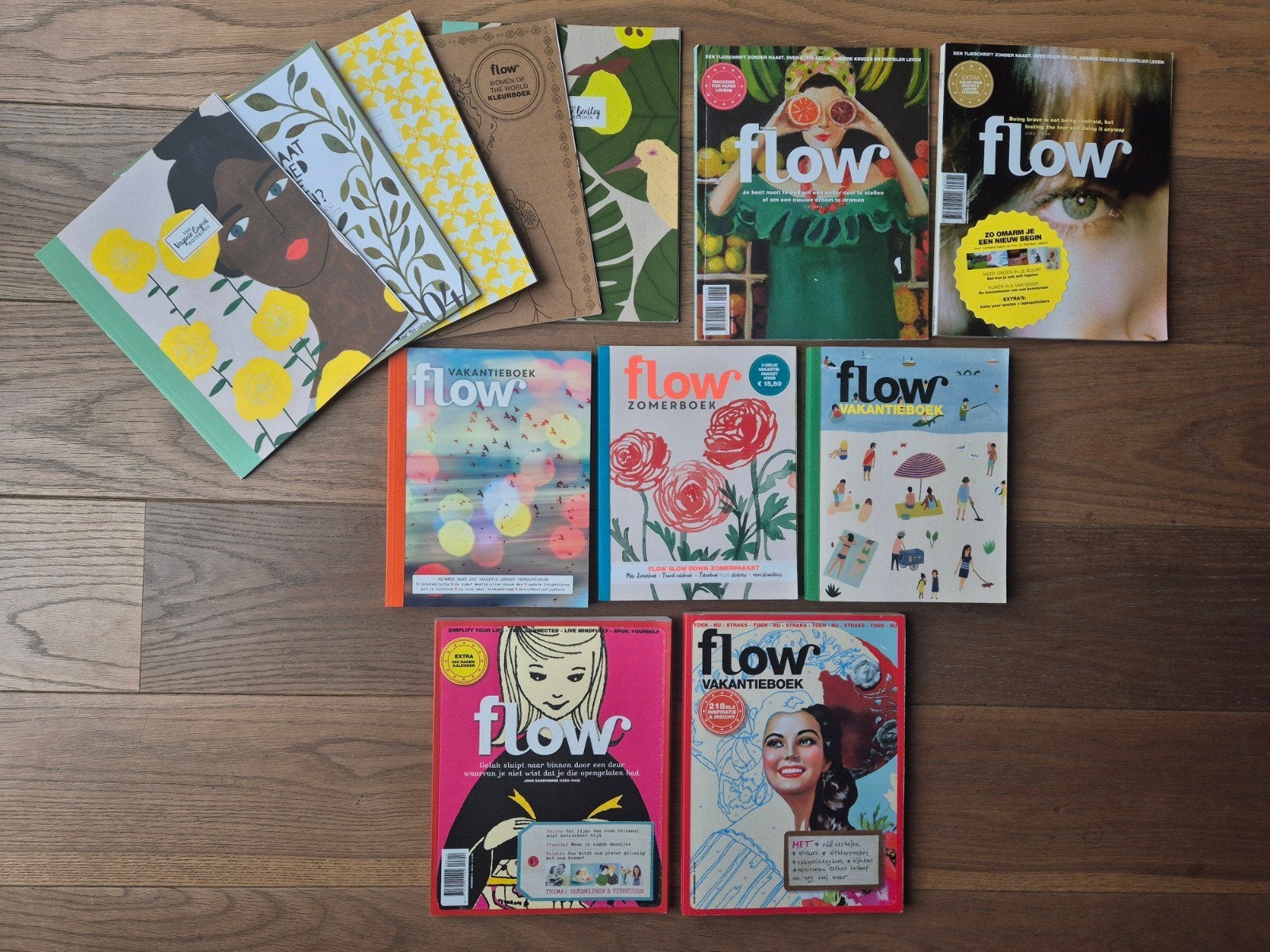 Diverse Flow 's, bijlagen, 4 vakantieboeken, Ophalen of Verzenden