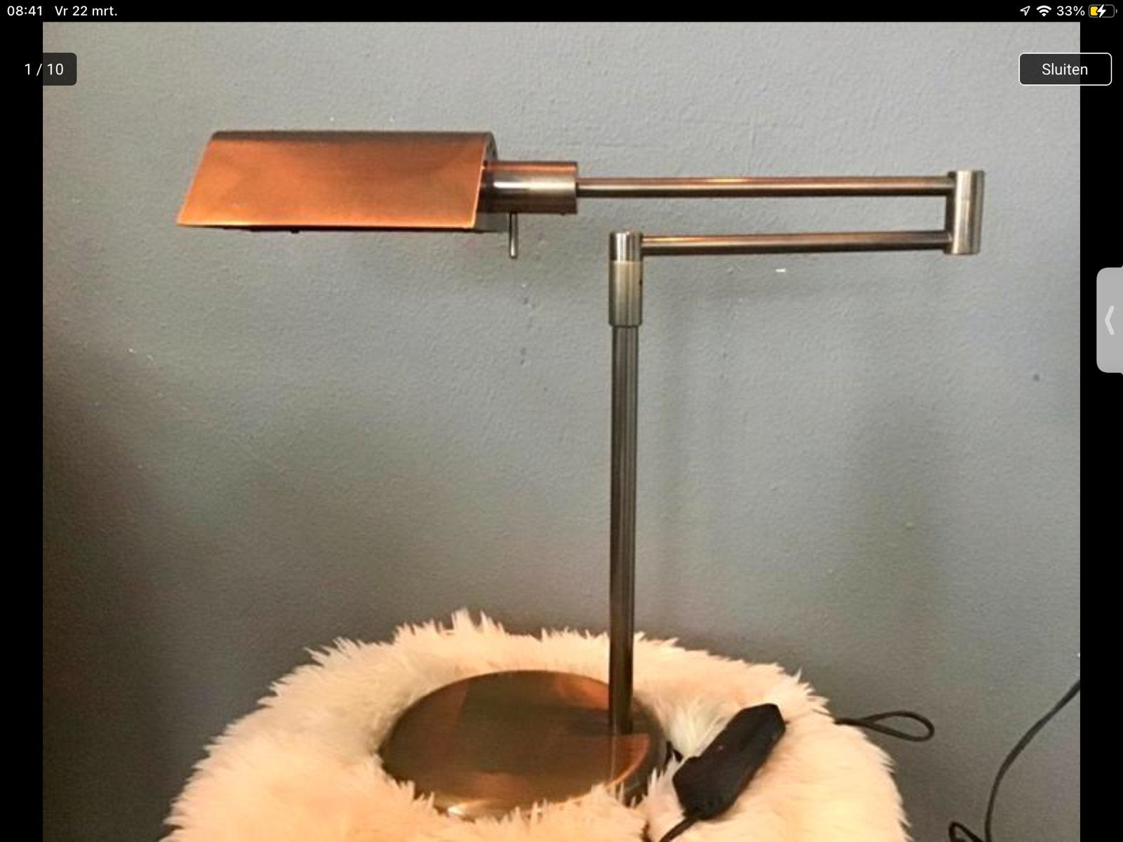 Vintage Relux Milano Bureaulamp Notarislamp zwaar en groot, Ophalen, Zo goed als nieuw