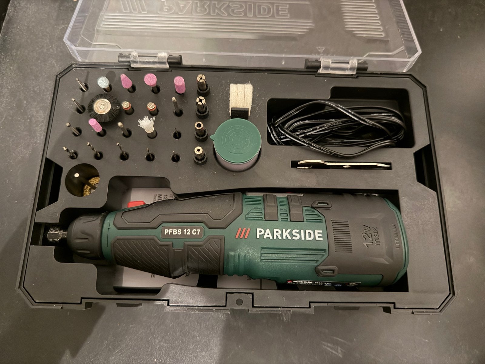 Parkside PFBS 12 C7 Accu Multitool met Accessoires, Variabele snelheid, Overige typen, Ophalen of Verzenden, Zo goed als nieuw