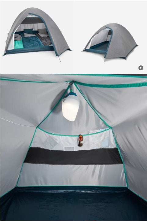 Kampeer tent, matras, slaapzak, kussen, zeil 1x gebruikt!, Ophalen of Verzenden, Zo goed als nieuw