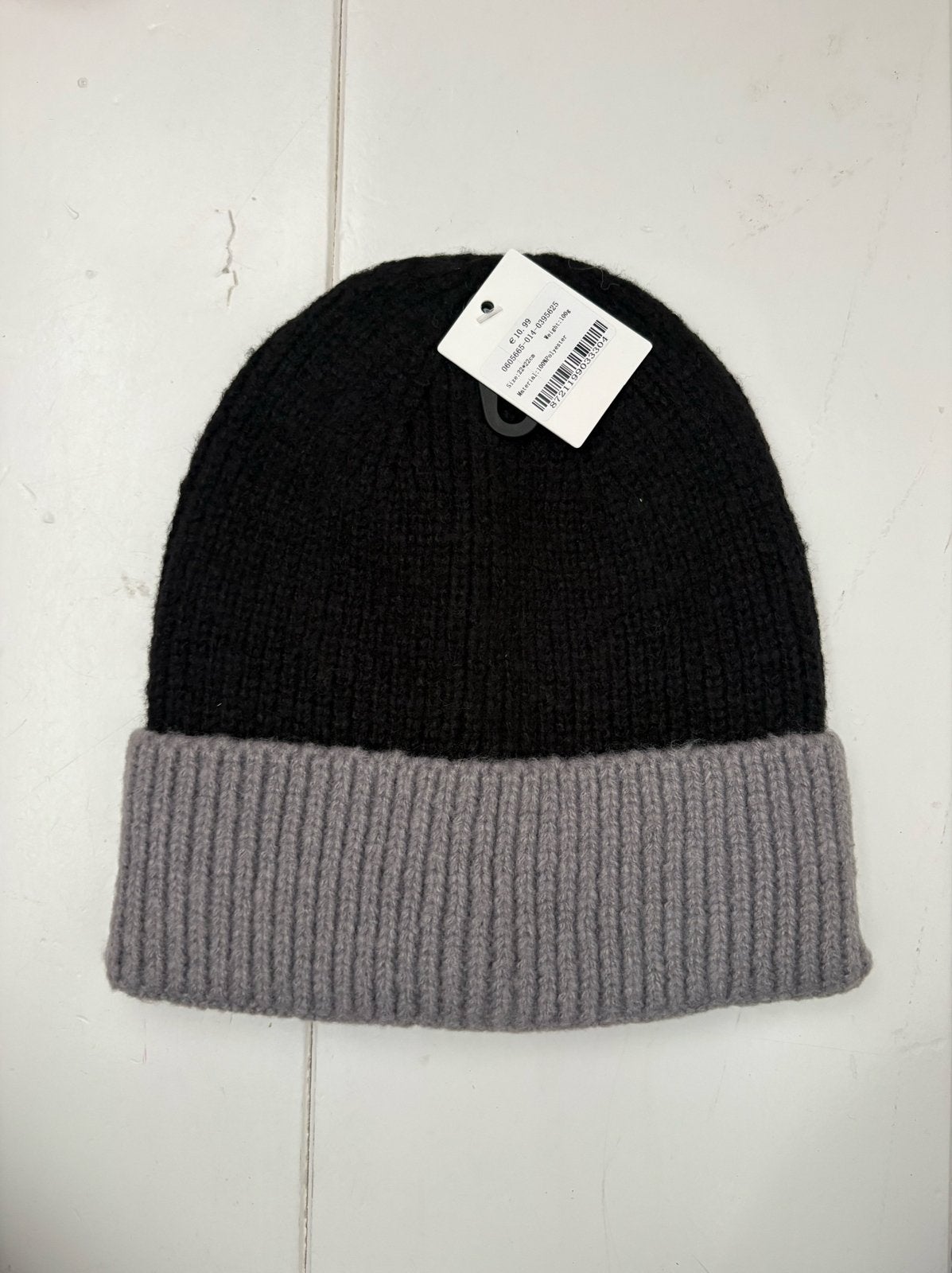 Zwart Grijze Colourblock Beanie Muts Nieuw, Verzenden, Nieuw, Muts