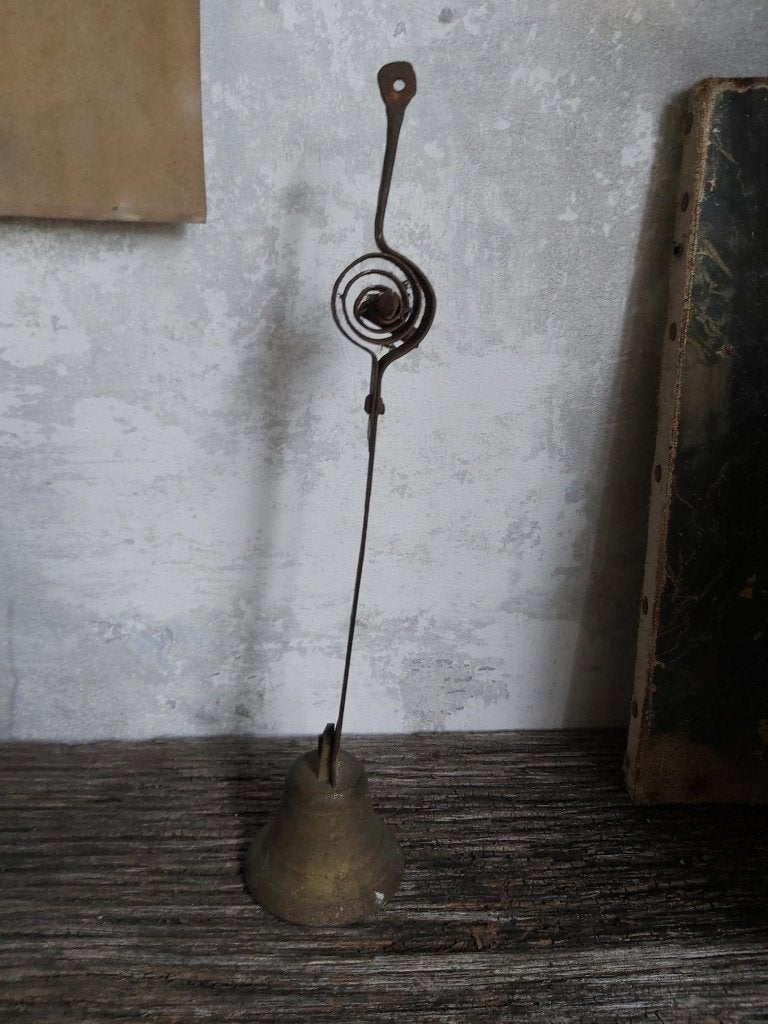 Leuke oude kleine franse winkel deurbel / bel, Antiek en Kunst, Antiek | Koper en Brons, Ophalen of Verzenden