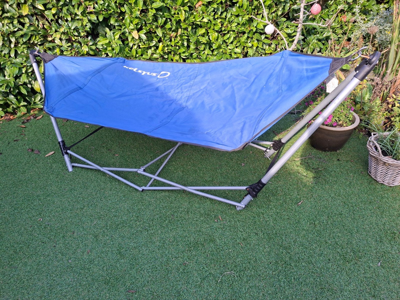 Kelsyus Opvouwbare Hangmat met Standaard - Blauw, Ophalen, Eenpersoons, Binnen, Gebruikt