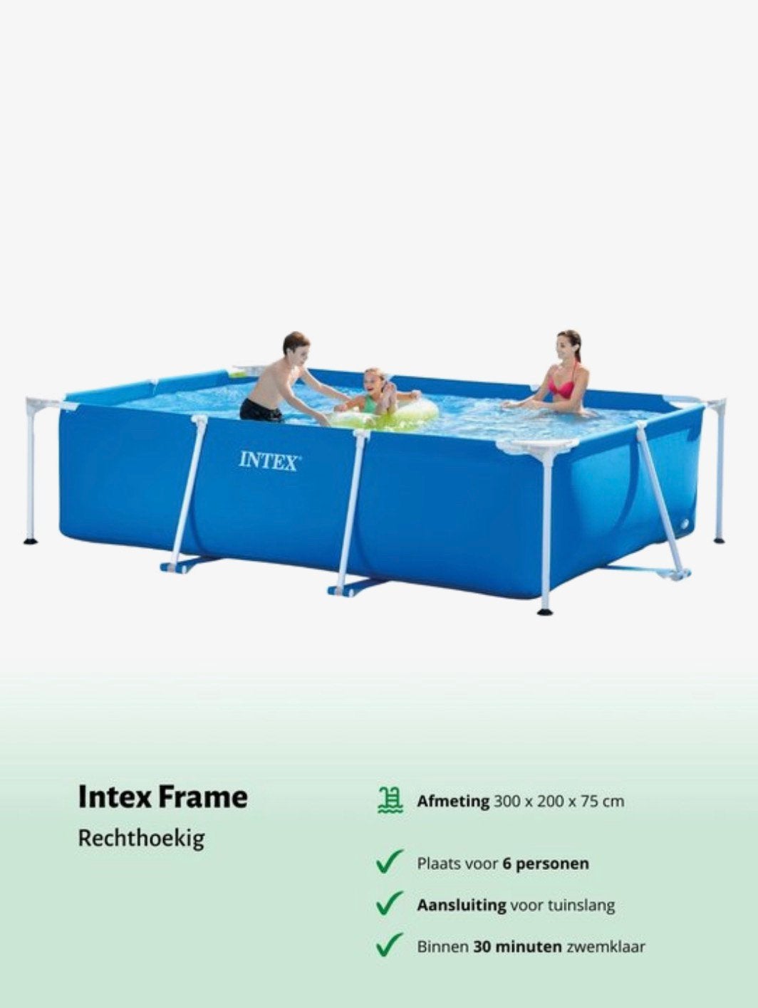 Intex Frame Pool 300x200 compleet pakket + filter & Solar, Tuin en Terras, Zwembad-toebehoren, Ophalen, Zo goed als nieuw