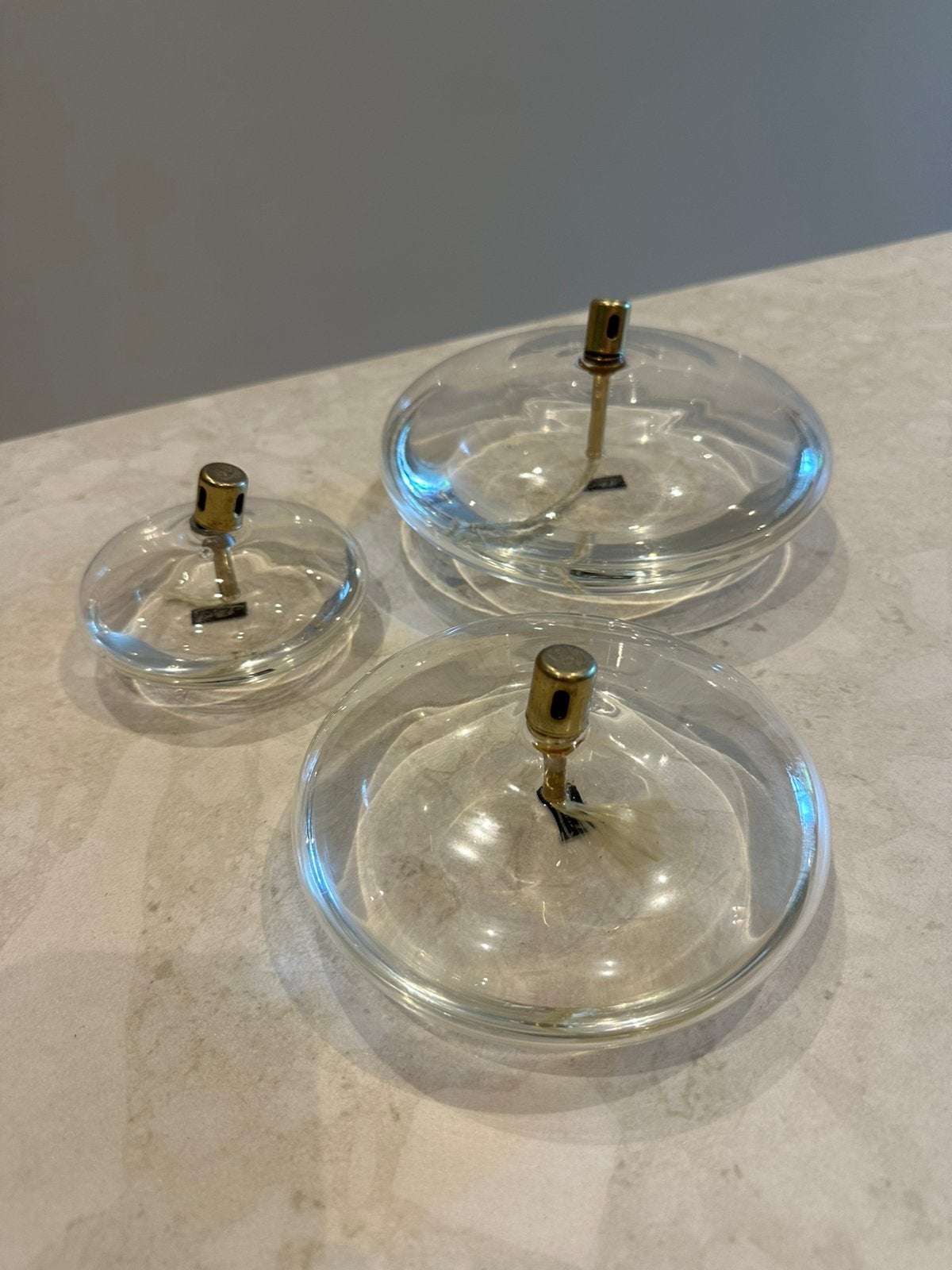Set van 3 originele Peri Design Peri Living olielampjes Disc, Huis en Inrichting, Woonaccessoires | Kandelaars en Kaarsen, Ophalen