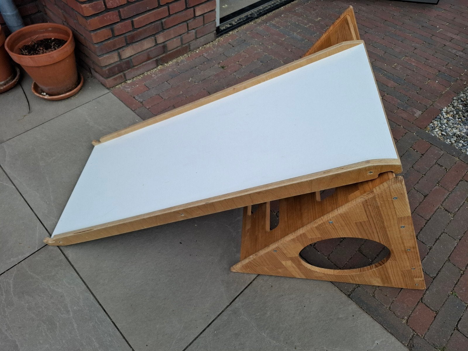 Speeltoestel hout klimrek met glijbaan, Ophalen, Gebruikt, Glijbaan