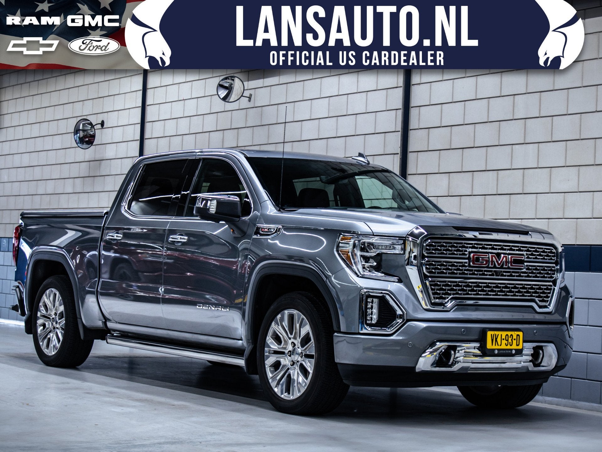GMC Sierra Denali 6.2L V8 Automaat 4x4 1e eigenaar, Auto's, GMC, Bedrijf, Te koop, Achteruitrijcamera, Airconditioning, Automatische klimaatregeling