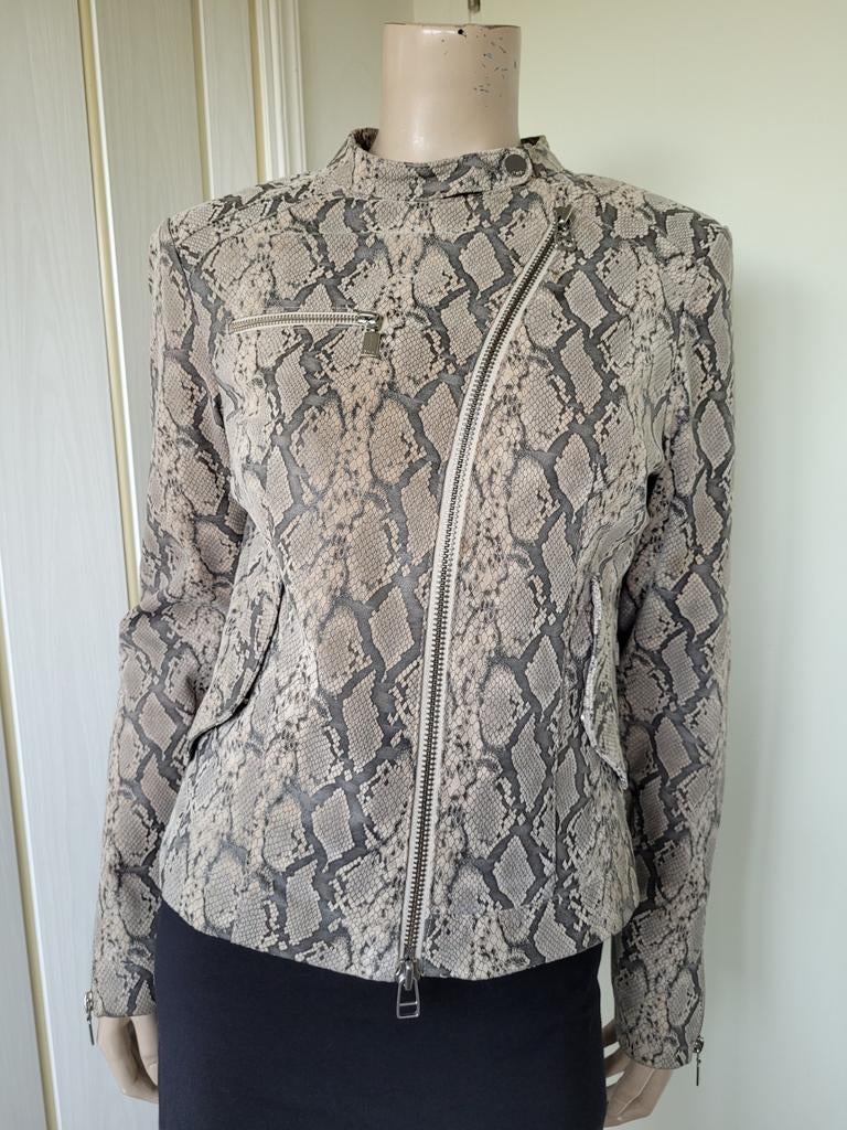 DNA Leren Jas Snake Print Maat 38/40, Kleding | Dames, Jassen | Zomer, Zo goed als nieuw, Maat 38/40 (M), Overige kleuren, Ophalen of Verzenden