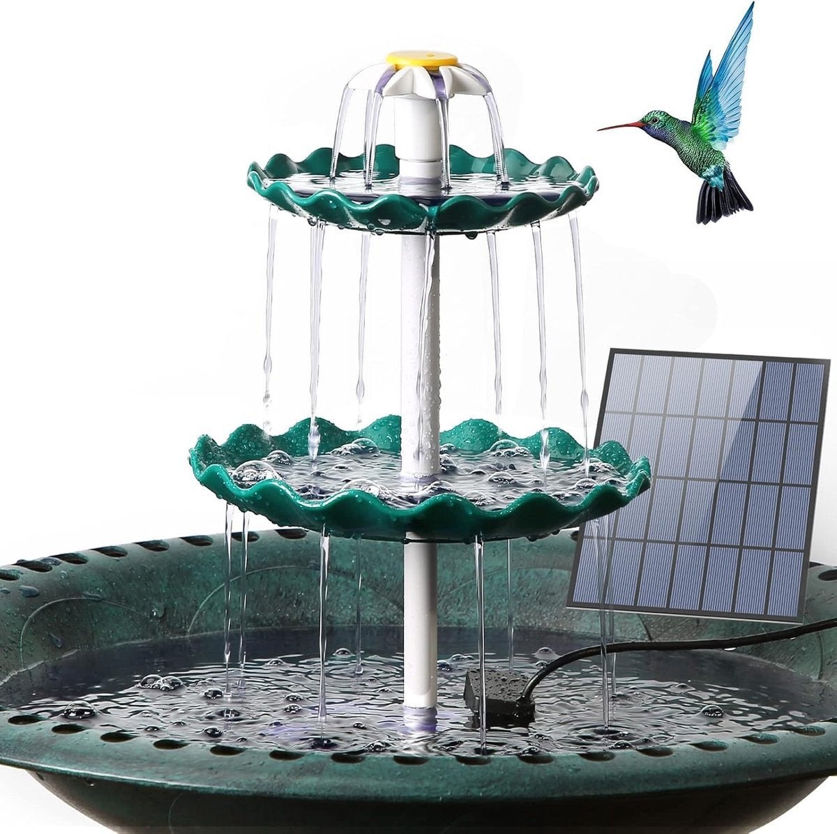 Nieuw Solar Fontein Waterornament - Groen, Ophalen of Verzenden, Nieuw, Kunststof, Fontein