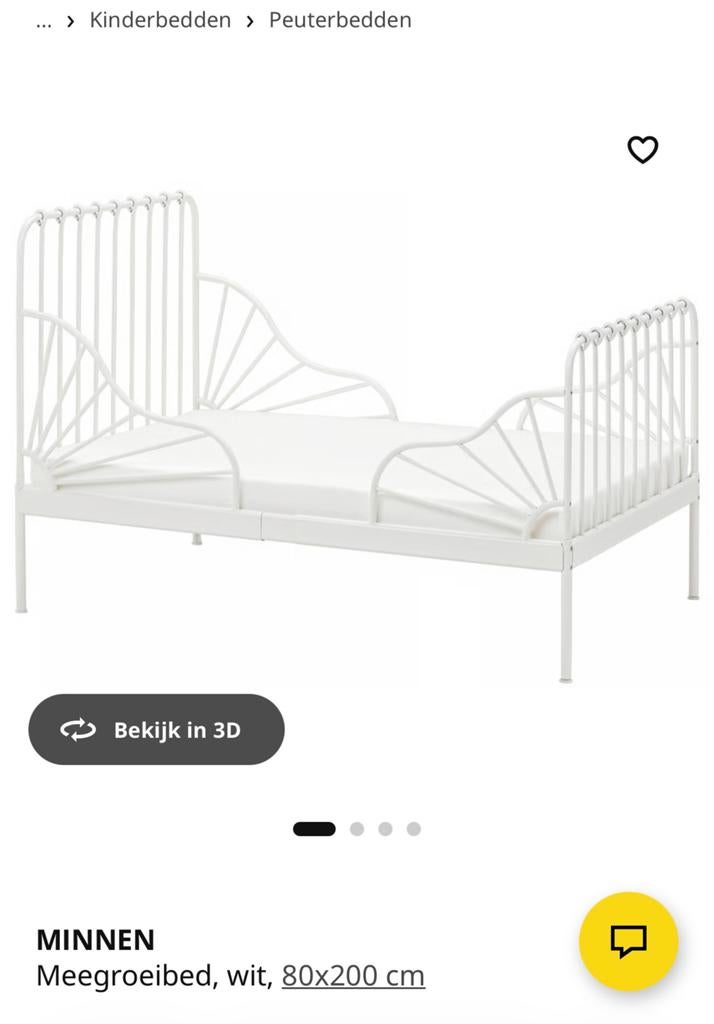 Meegroeibed 80x200, Kinderen en Baby's, Kinderkamer | Bedden, Ophalen, 70 tot 85 cm, Zo goed als nieuw, Matras
