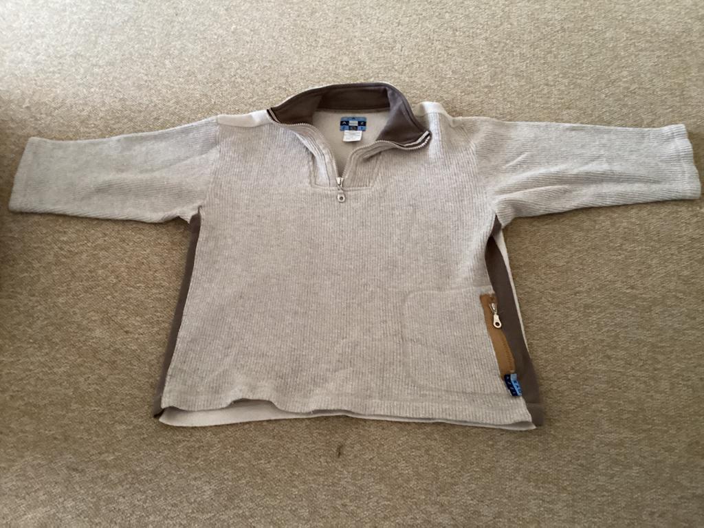 Trui jongen maat 140 warm wit, beige met ritsen merk Ragazzi, Kinderen en Baby's, Kinderkleding | Maat 140, Ophalen of Verzenden