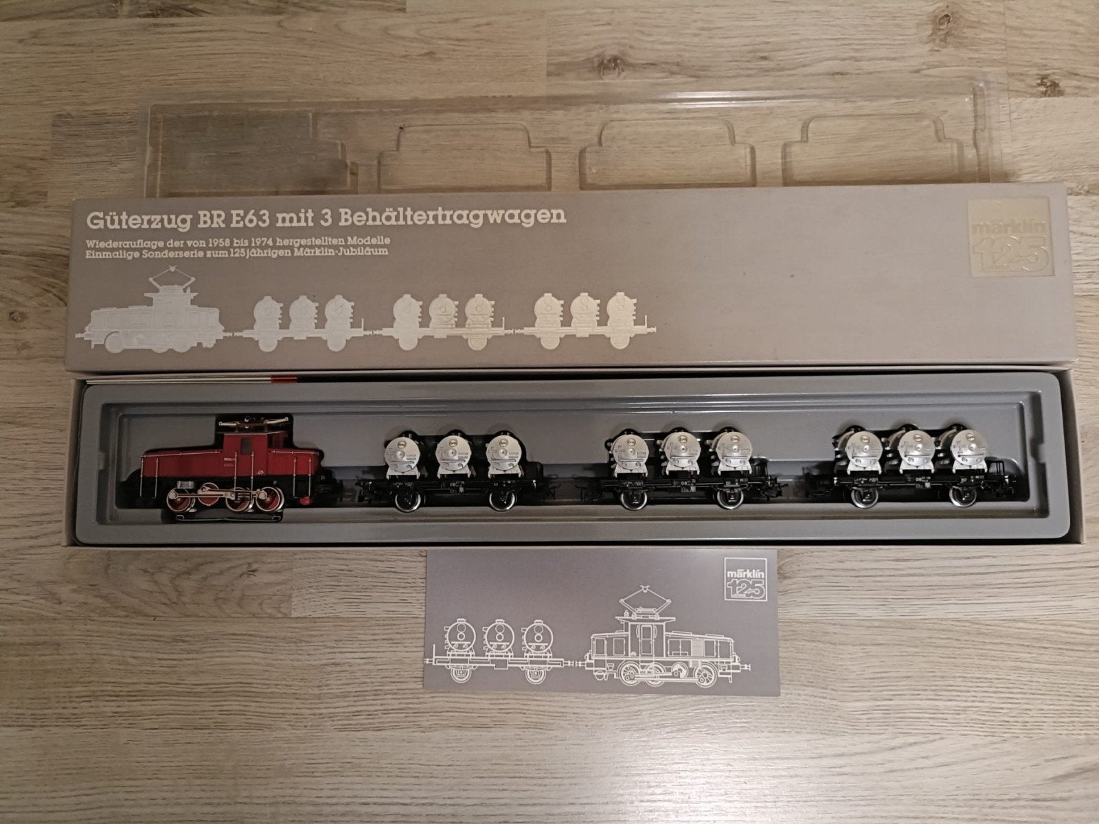 Märklin Goederentrein BR E63 met 3 ho, Wisselstroom, Treinset, Ophalen of Verzenden, Zo goed als nieuw