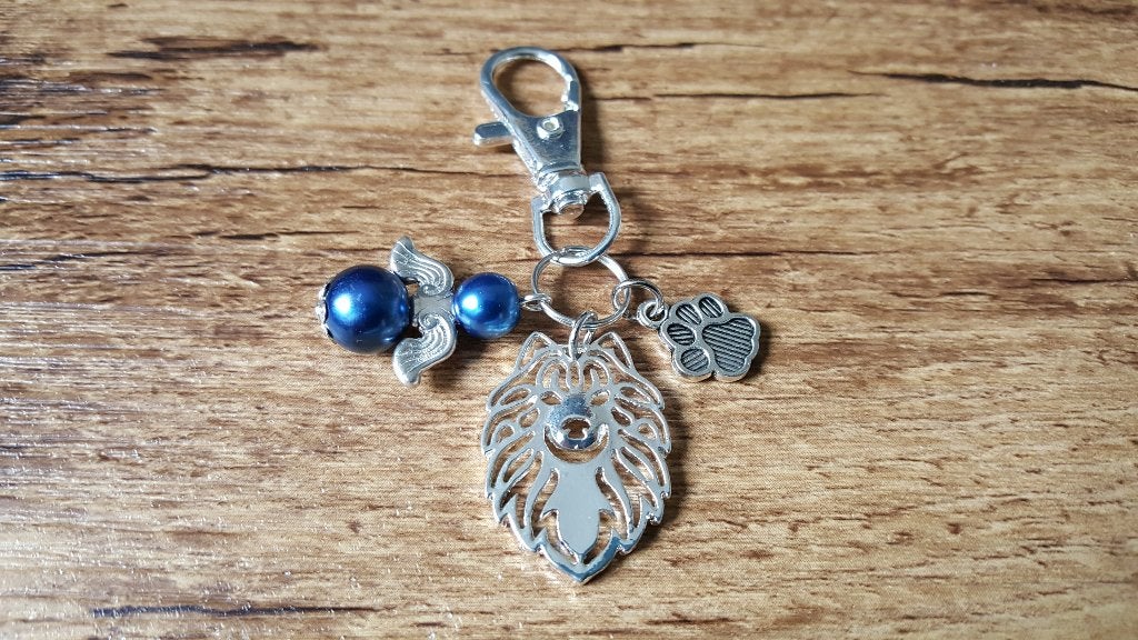 Sleutelhanger / Tashanger Samojeed met lucky angel engeltje, Dieren en Toebehoren, Verzenden, Nieuw