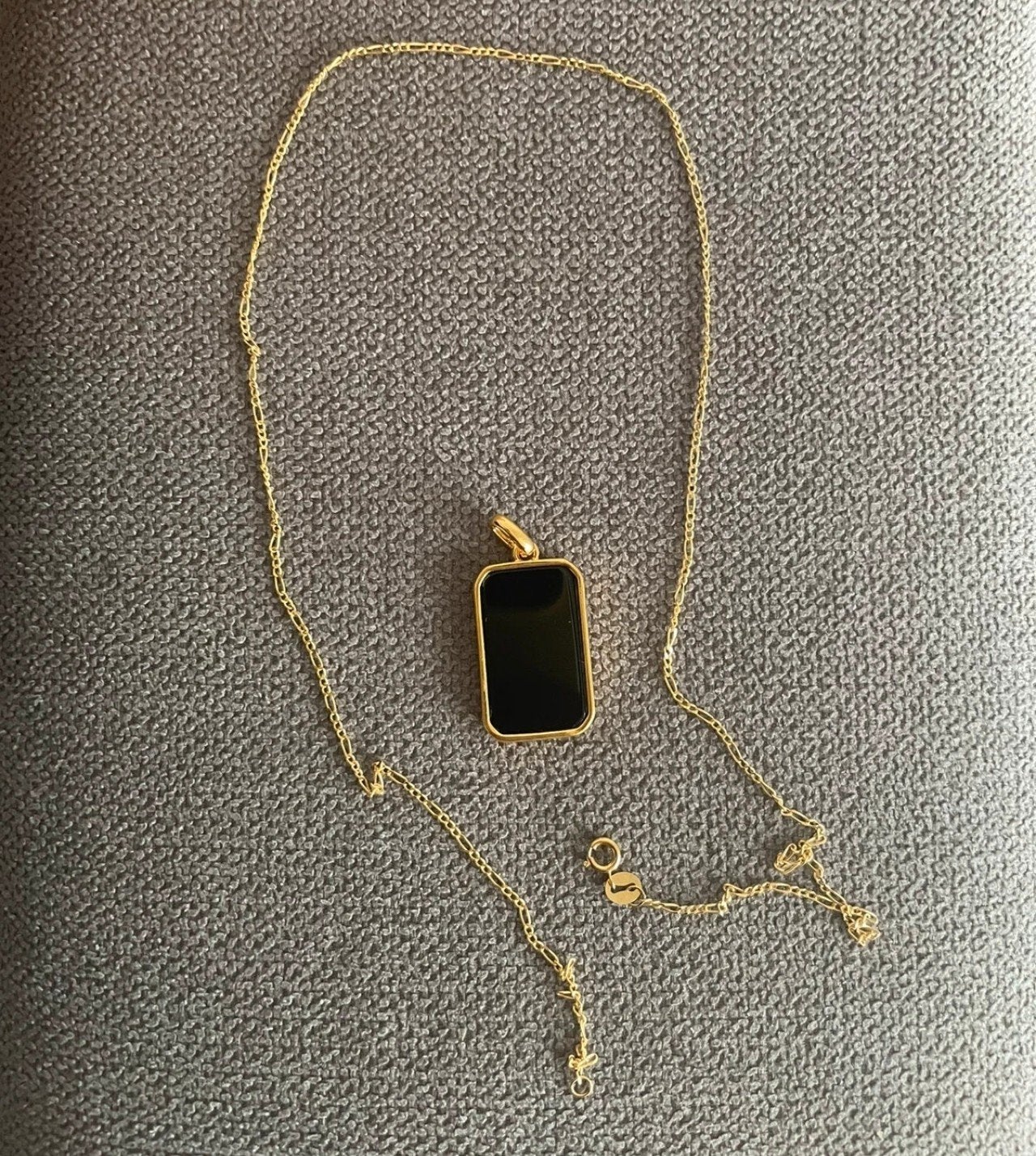 Gouden ketting hanger 18 karaat onyx hanger, Sieraden, Tassen en Uiterlijk, Kettingen, Ophalen, Nieuw, Met edelsteen, Goud
