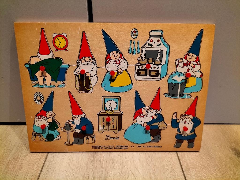 David de Kabouter - houten puzzel - 1988, Ophalen of Verzenden, Gebruikt