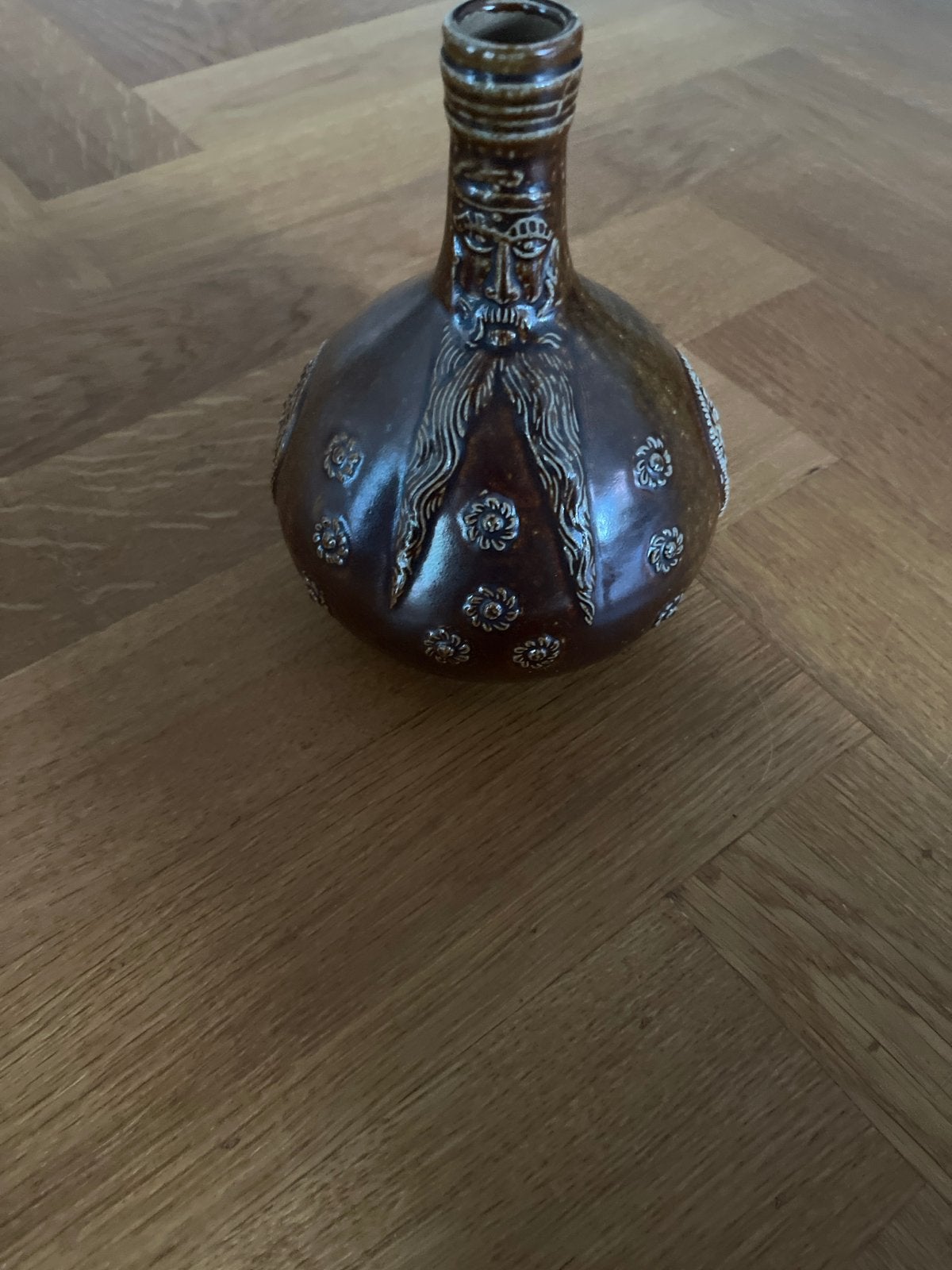Antieke Baardmankruikje - Stoneware Kruik met Gezicht, Antiek en Kunst, Ophalen of Verzenden