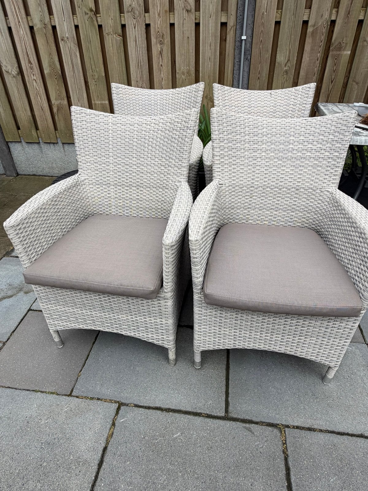 Life tuinstoelen - 4 stuks met kussens, Tuin en Terras, Tuinstoelen, Ophalen, Gebruikt, Wicker, Stapelbaar