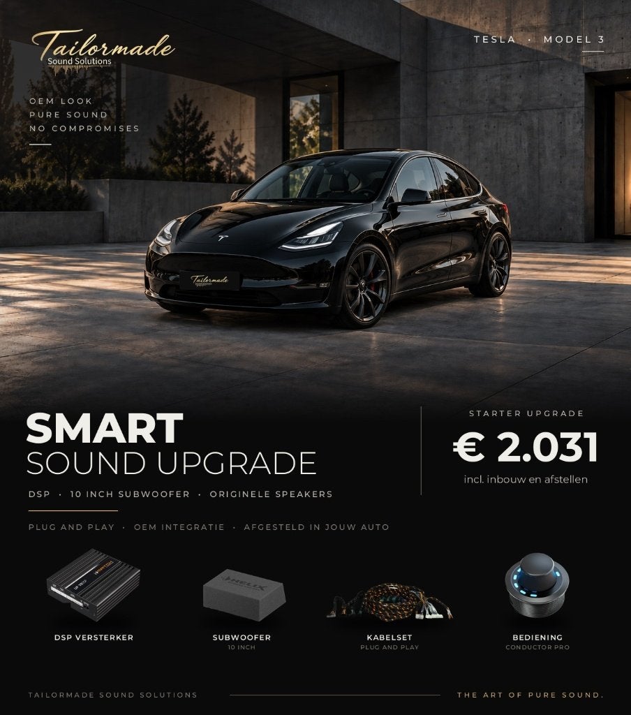 Tesla Model 3 audio upgrade vanaf €2.031 incl. inbouw, Auto diversen, Ophalen, Nieuw