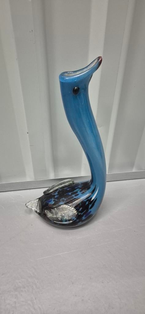 Glazen Zwaan Blauw - Decoratief Kunstobject, Ophalen