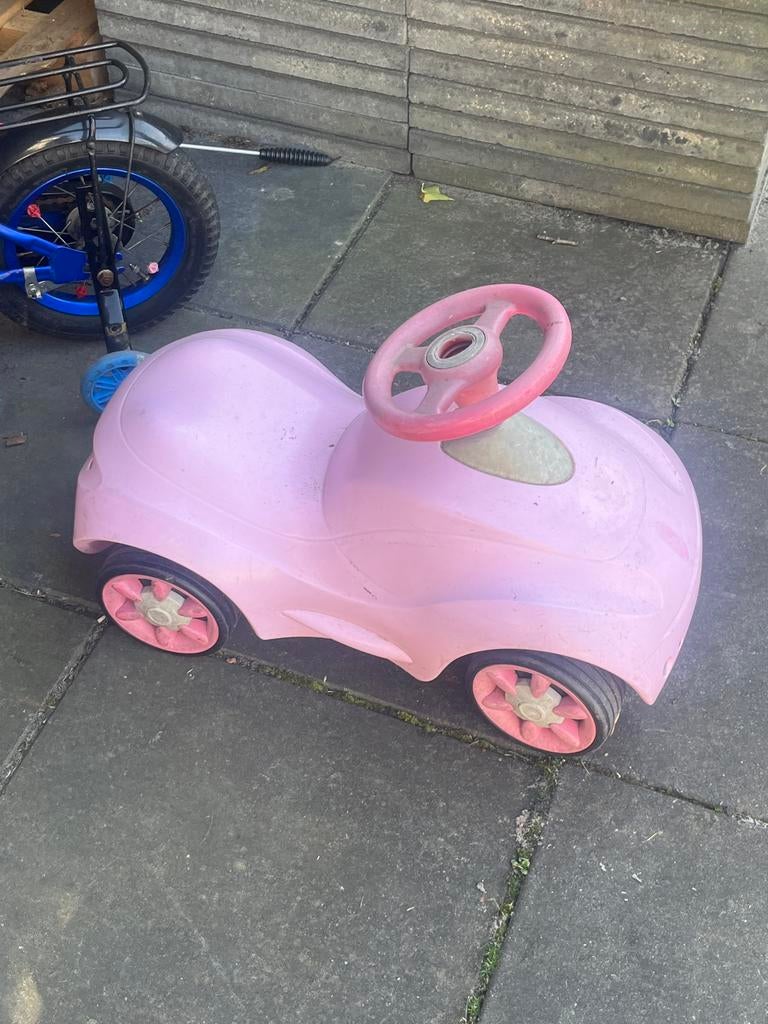Puky loopauto roze - werkt prima, toeter defect, Ophalen, Gebruikt, Loopvoertuig