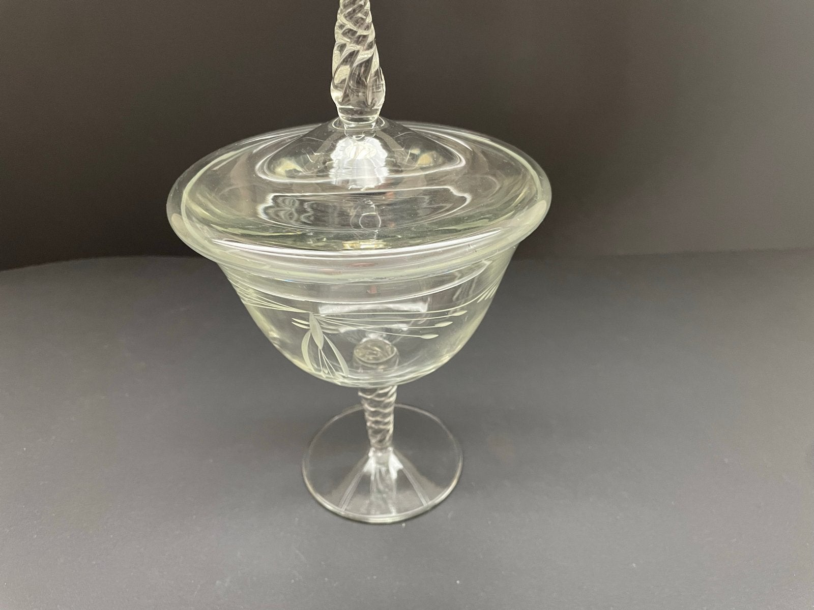 Vintage glazen bonbonschaal met deksel, Antiek en Kunst, Ophalen of Verzenden