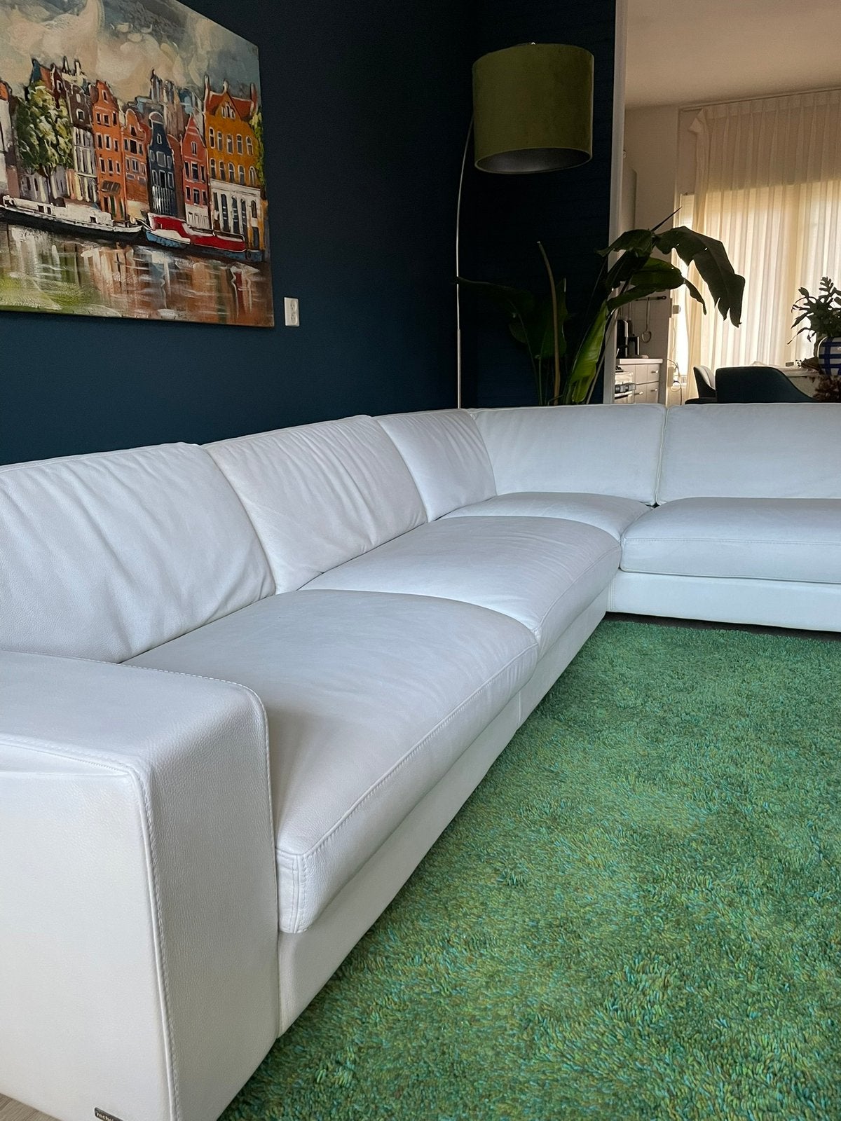 Roche bobois grote wit leren bank t.e.a.b, Ophalen