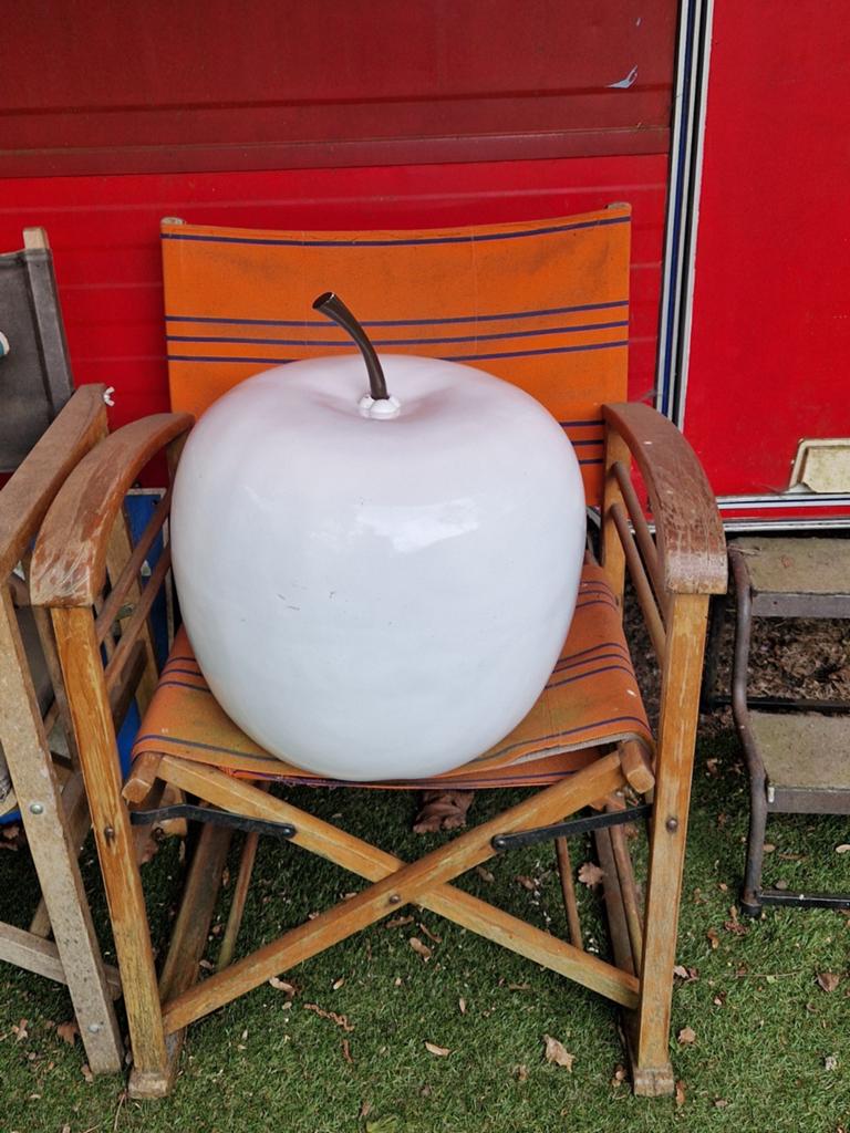 grote witte appel XXL (glasvezel) 39 cm Ø., Ophalen