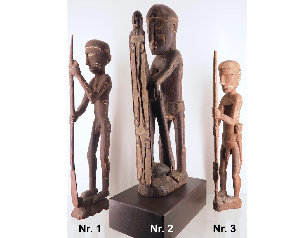 Oude Papua Sepik beelden tribale kunst (260110-23/24/25), Antiek en Kunst, Kunst | Niet-Westerse kunst, Ophalen of Verzenden