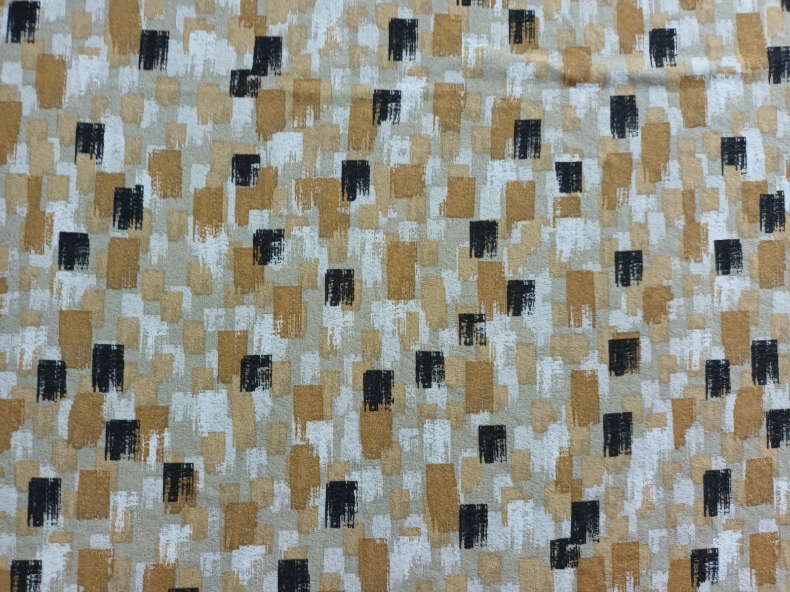 Elastische lap stof ong 120 x 160 cm patroon zwart wit beige, Hobby en Vrije tijd, Stoffen en Lappen, Zo goed als nieuw, Katoen