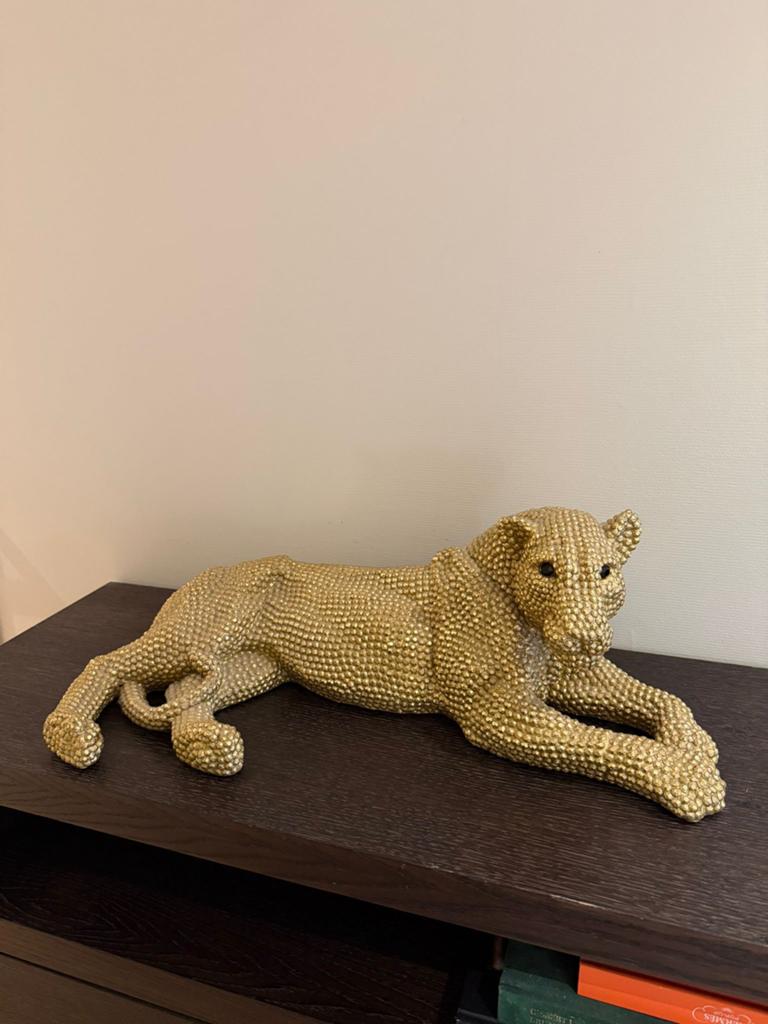 Richmond Panter Beeld Goud - 60 cm, Ophalen, Overige materialen, Zo goed als nieuw, Goud