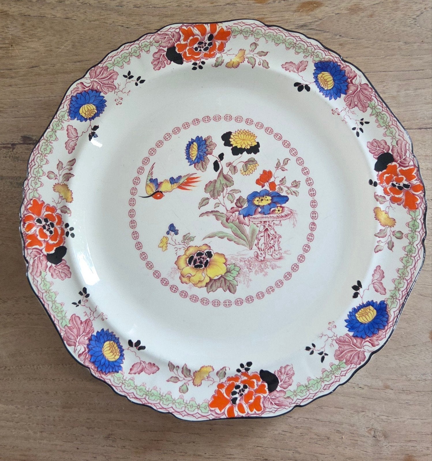 Antiek Mason's Patent Ironstone China 'Persiana' dinerbord, Ophalen of Verzenden