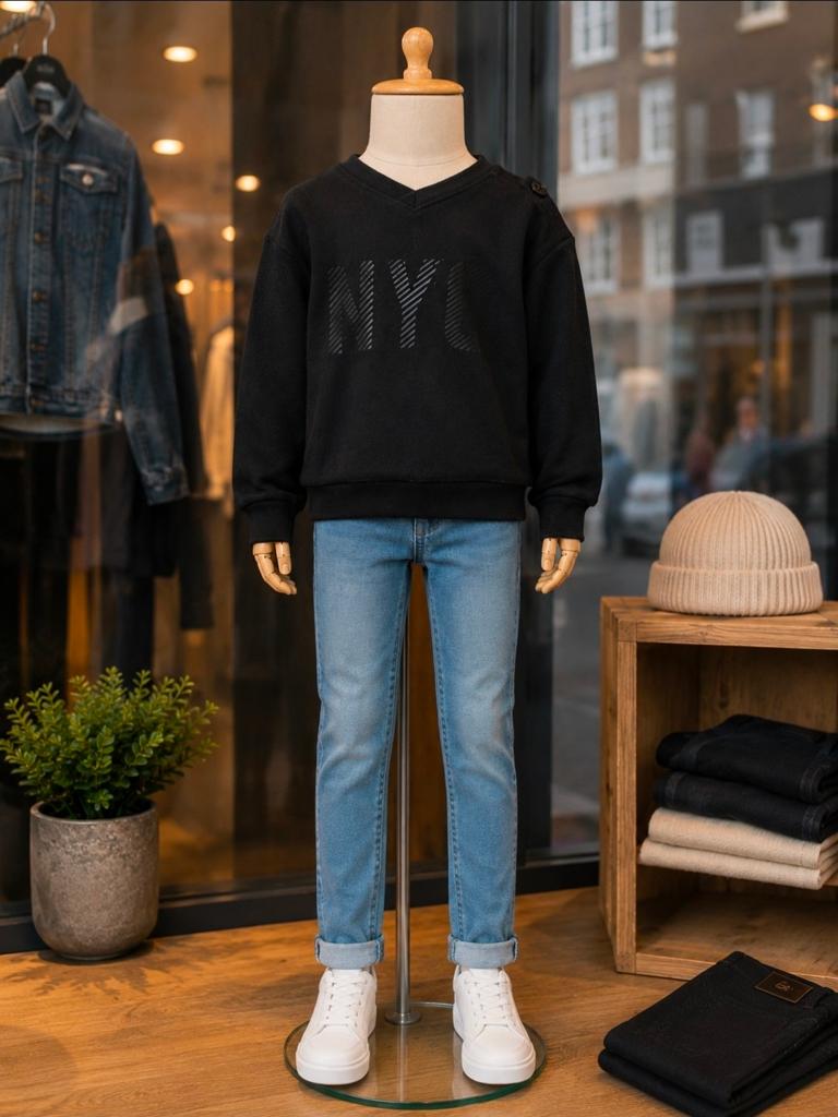 Zwarte trui met NYC opdruk voor jongens, Gebruikt, Trui of Vest, Ophalen of Verzenden, Onbekend