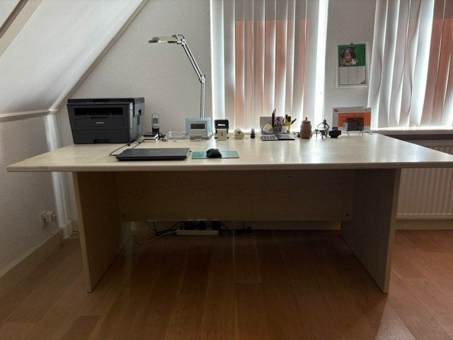 groot bureau met bijpassende kast, Ophalen, Demontabel, Gebruikt, Spaanplaat of MDF