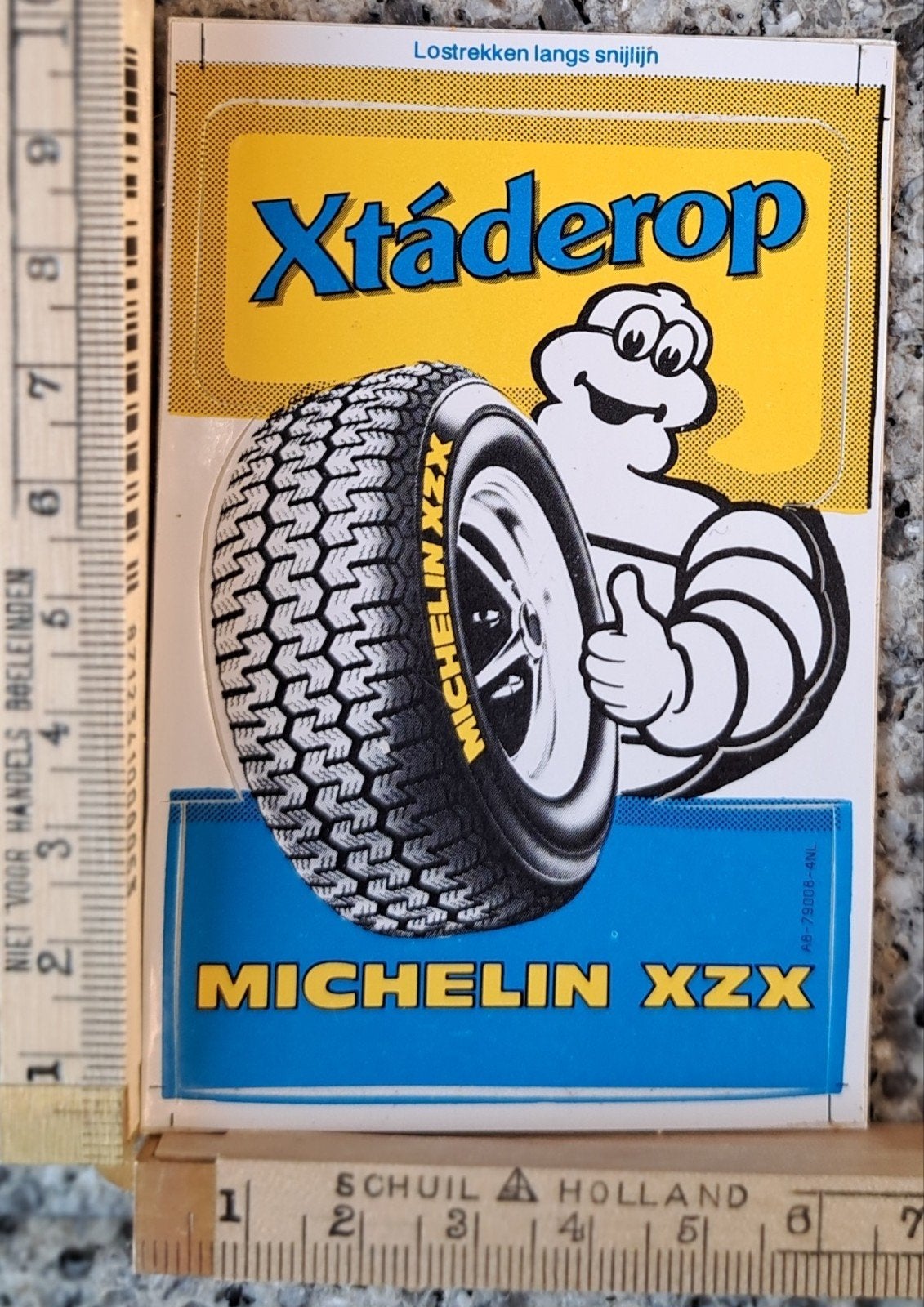 Vintage sticker Michelin XZX Xtádrop autoband merk logo, Ophalen of Verzenden, Zo goed als nieuw