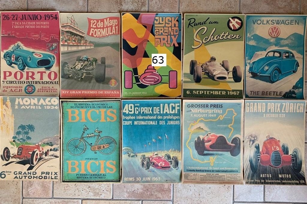 Diverse auto vintage posters, Ophalen of Verzenden, Zo goed als nieuw, Auto's