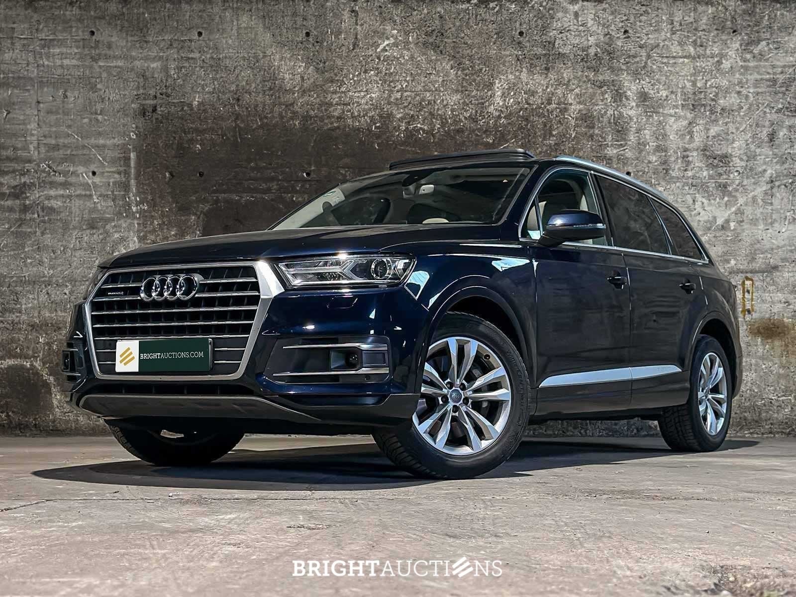 Audi Q7 3.0 TDI V6 Quattro Pro L+ 7p (bj 2015, automaat), Auto's, Automaat, Gebruikt, Blauw, 7 stoelen