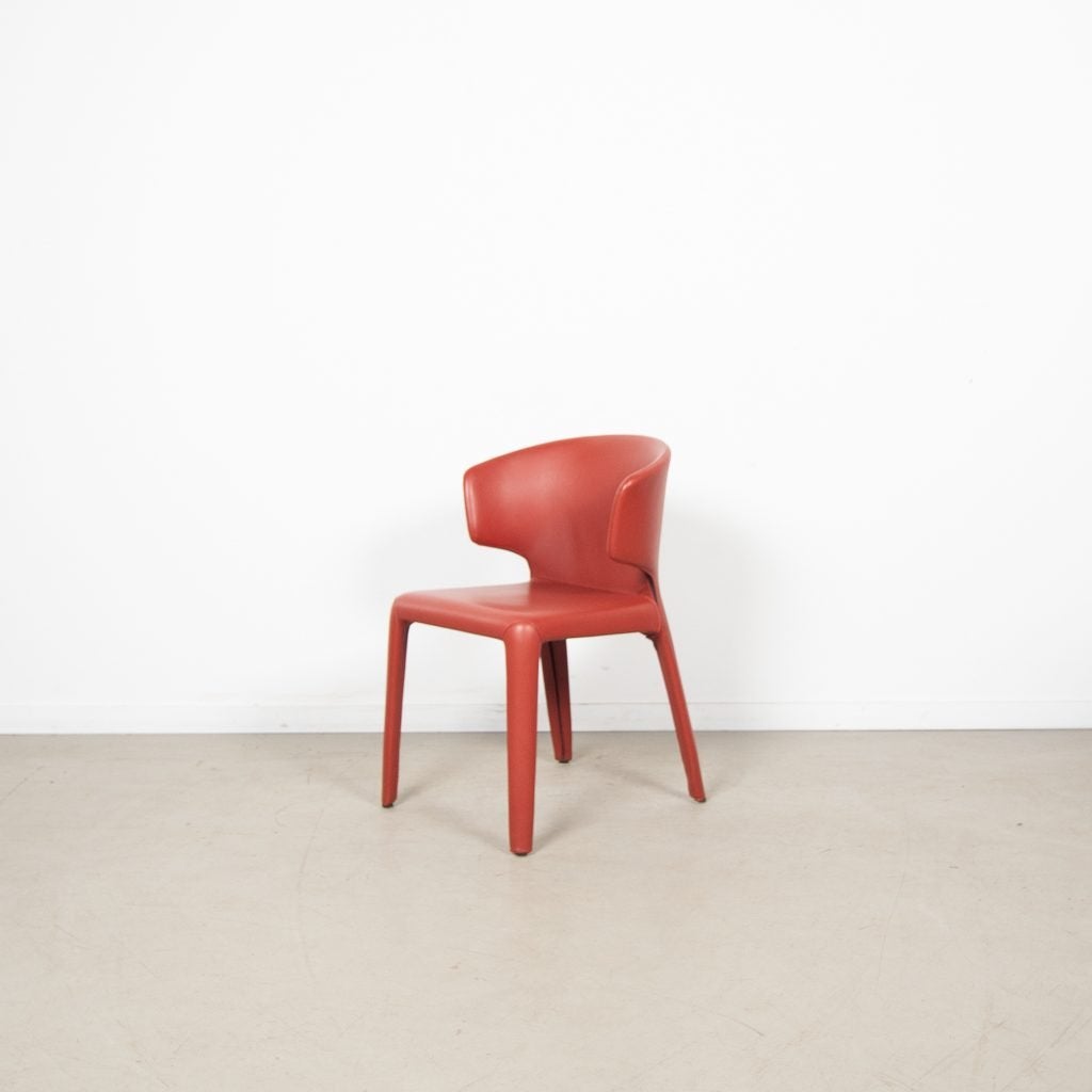 Cassina Hola Stoel Rood Leer, Niet ingevuld, Zo goed als nieuw, Niet ingevuld, Niet ingevuld
