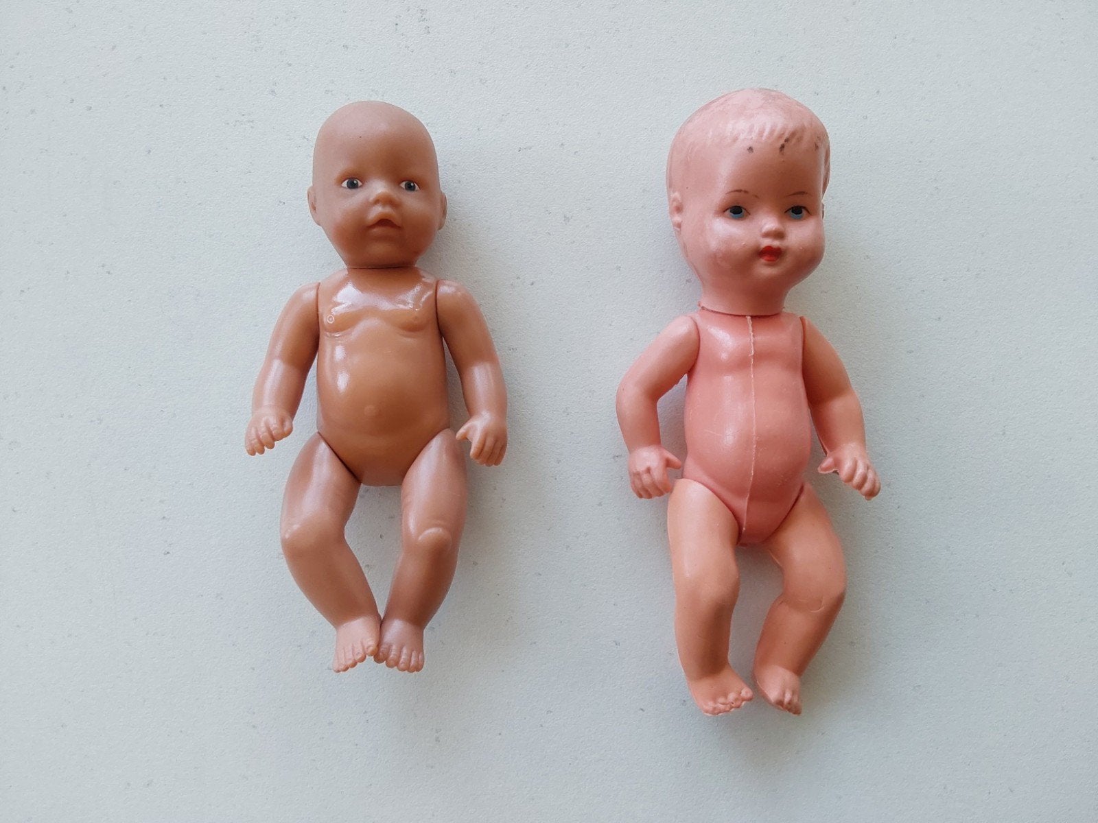 2 Vintage Babypopjes - Jaren '60/'70 Zapf Creation. Mini, Ophalen of Verzenden, Gebruikt, Babypop