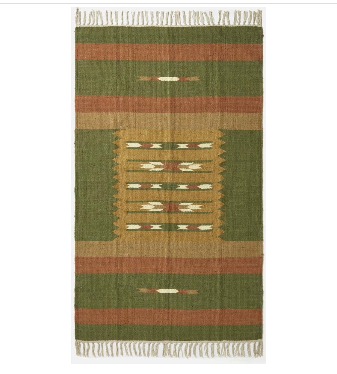 Homescapes handgeweven jute vloerkleed Lundi Groen, Ophalen of Verzenden, Zo goed als nieuw, 200 cm of meer, Rechthoekig