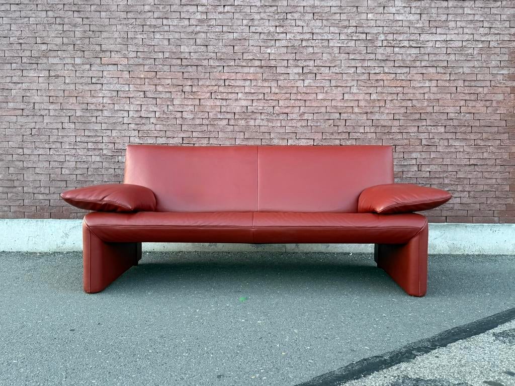 Jori Linea 2,5-zit zetel in Lipano leer, kleur Brick, Ophalen, Leer, 75 tot 100 cm, Zo goed als nieuw