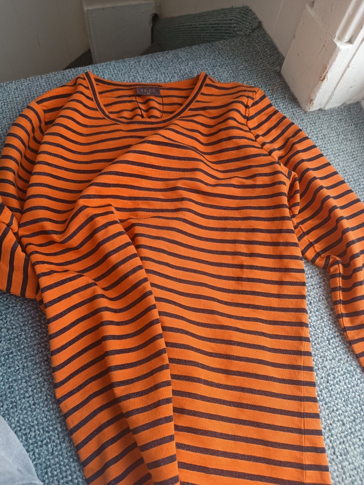 ZE-ZE Nordic Oranje gestreepte trui - Maat M, Maat 38/40 (M), Nieuw, Oranje, Ophalen of Verzenden