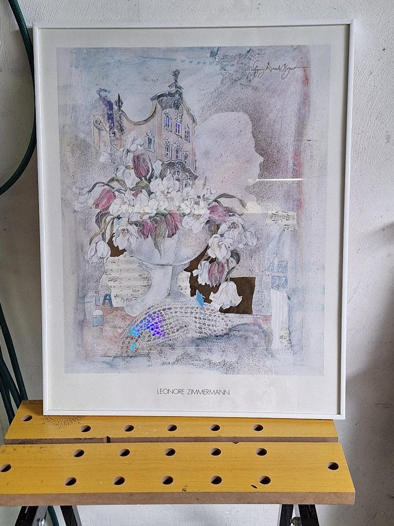 Schilderij Leonora Zimmerman (Mozart) met lijst, Antiek en Kunst, Kunst | Schilderijen | Klassiek, Ophalen of Verzenden