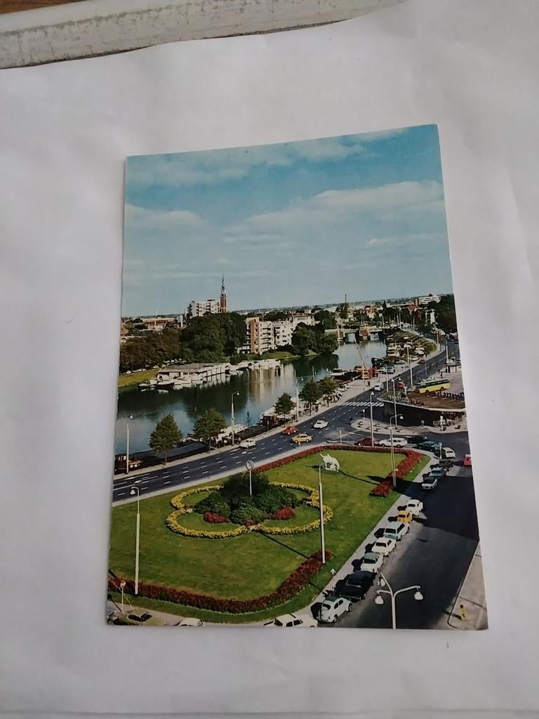 GRONINGEN. STATIONSPLEIN MET VERBINDINGSKANAAL, Ophalen of Verzenden, Voor 1920, Groningen