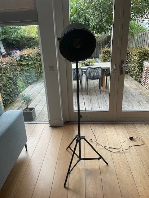 Industriële staande lamp, grijs, Ophalen, Gebruikt, Vintage, industrieel, Metaal