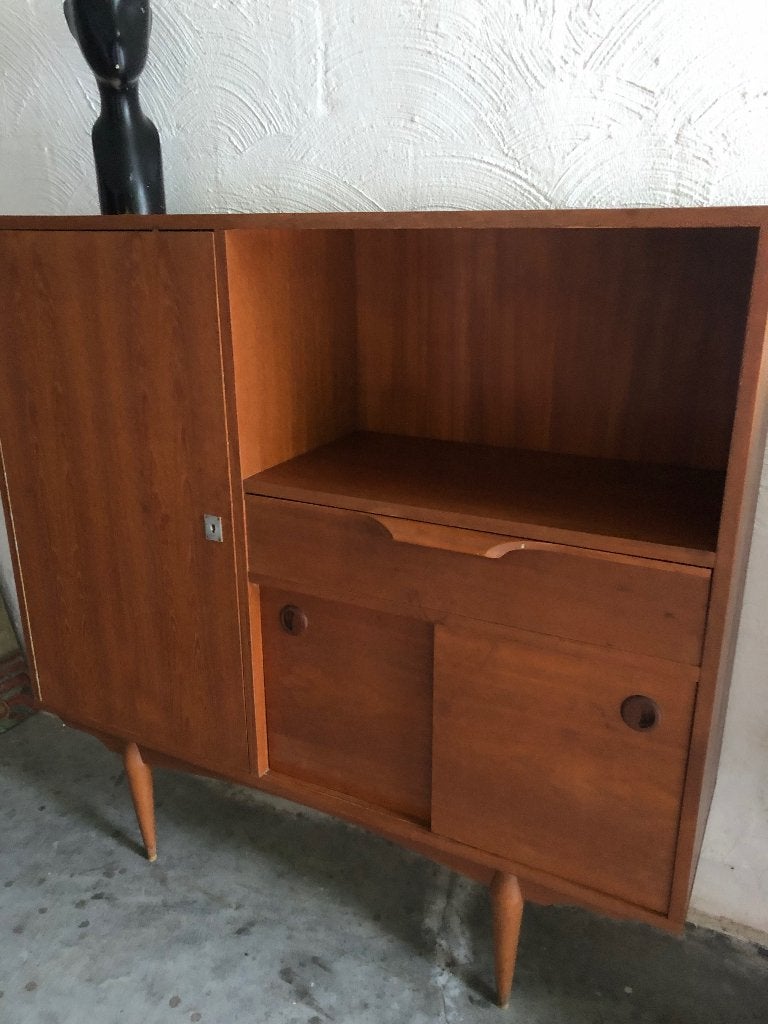 Vintage midcentury Scandinavisch kast kabinet dressoir ‘60, Huis en Inrichting, Ophalen, Gebruikt, Met lade(s), Teakhout