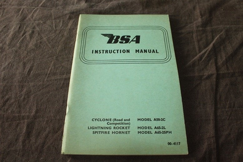 BSA A50 A65 Cyclone Lightning Spitfire instruction manual, Ophalen of Verzenden, Overige merken